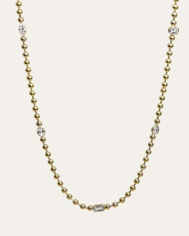Constellation Ball Chain Necklace with Lab-Grown Diamonds Mix